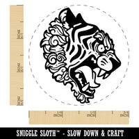 Fierce Tiger Head Profile Self-Inking Rubber Stamp Ink Stamper for Stamping Crafting Planners