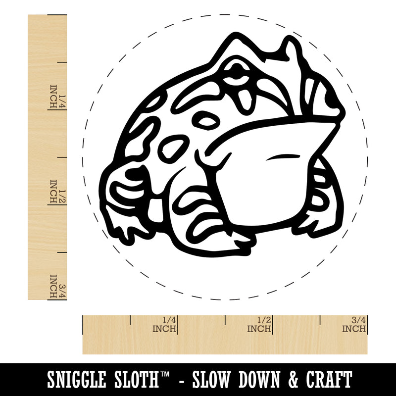 Horned Pacman Frog Amphibian Self-Inking Rubber Stamp Ink Stamper for Stamping Crafting Planners