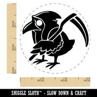Reaper Raven Hood Scythe Self-Inking Rubber Stamp Ink Stamper for Stamping Crafting Planners