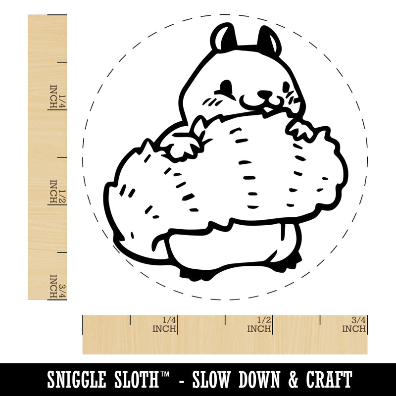 Shy Squirrel Hiding Behind Tail Self-Inking Rubber Stamp Ink Stamper for Stamping Crafting Planners