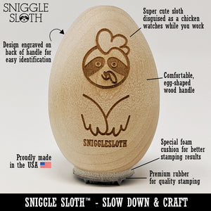 Fleur de Lis Solid Chicken Egg Rubber Stamp