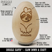 Eggsquisite Exquisite Fancy Funny Egg Face with Monocle and Mustache Chicken Egg Rubber Stamp