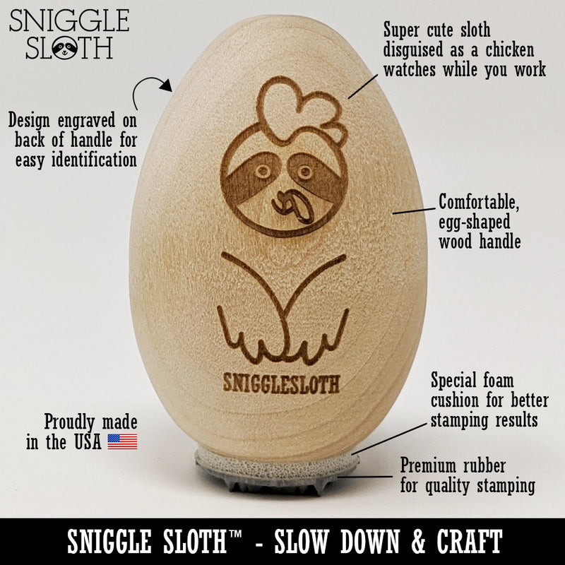 Alarm Clock Doodle Chicken Egg Rubber Stamp