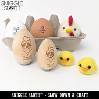 Star Doodle Chicken Egg Rubber Stamp