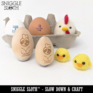 Alarm Clock Doodle Chicken Egg Rubber Stamp