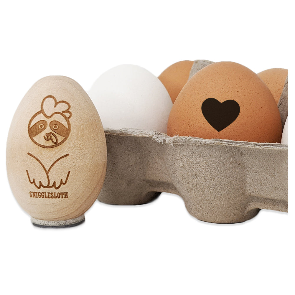 Heart Solid Chicken Egg Rubber Stamp