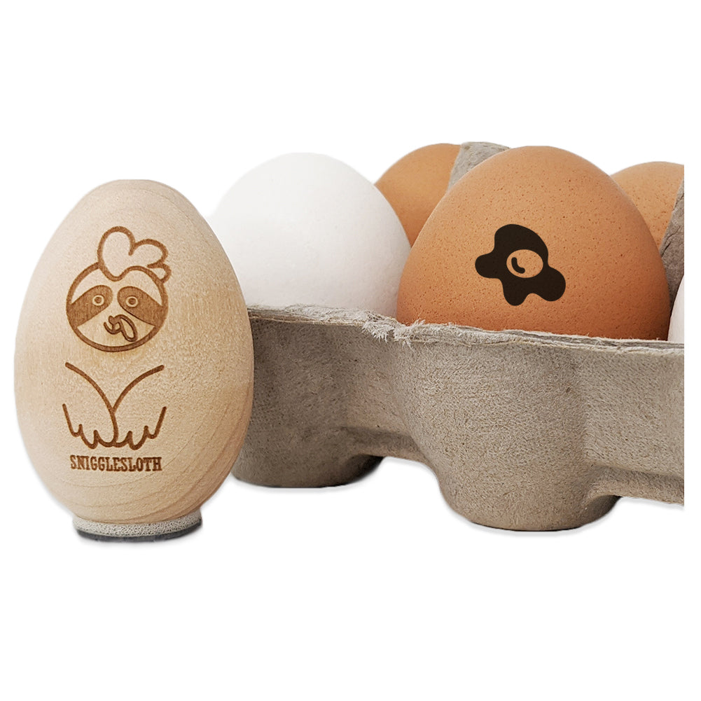 Egg Cooked Sunny Side Up Chicken Egg Rubber Stamp