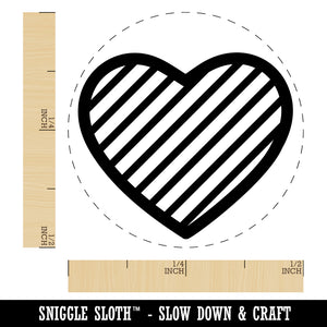 Heart with Stripes Chicken Egg Rubber Stamp