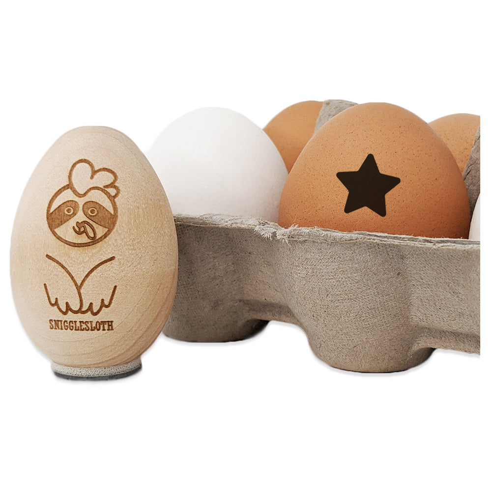 Star Curved Points Chicken Egg Rubber Stamp