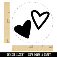 Pair of Hearts Love Chicken Egg Rubber Stamp