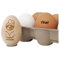 Yum Food Cooking Fun Text Chicken Egg Rubber Stamp