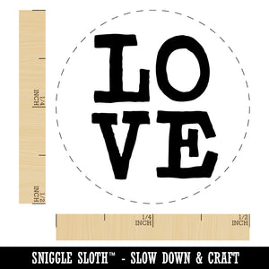 Love Text Stacked Chicken Egg Rubber Stamp