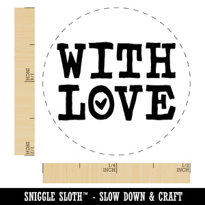 With Love Heart Fun Text Chicken Egg Rubber Stamp