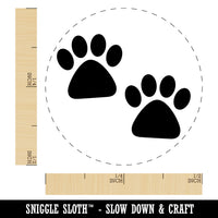 Paw Prints Pair Dog Cat Chicken Egg Rubber Stamp