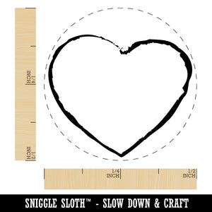 Heart Sketch Love Outline Chicken Egg Rubber Stamp