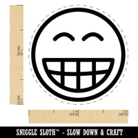 Happy Face Big Smile Teeth Grin Emoticon Chicken Egg Rubber Stamp