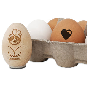 Heart with Swoop Chicken Egg Rubber Stamp