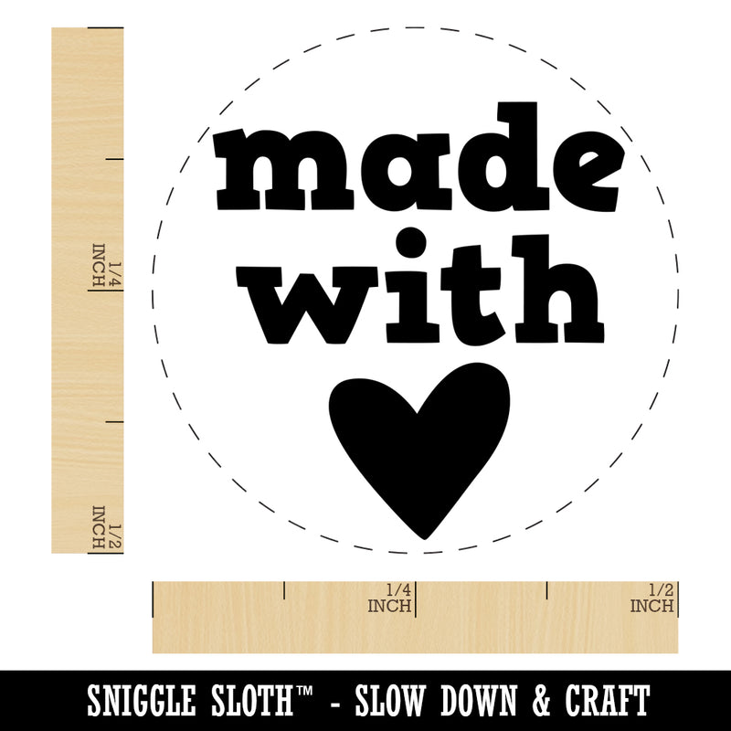 Made with Love Heart Chicken Egg Rubber Stamp