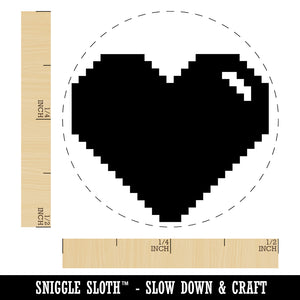 Pixel Digital Filled Heart Gaming Life Chicken Egg Rubber Stamp