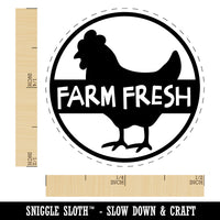 Farm Fresh with Chicken Chicken Egg Rubber Stamp