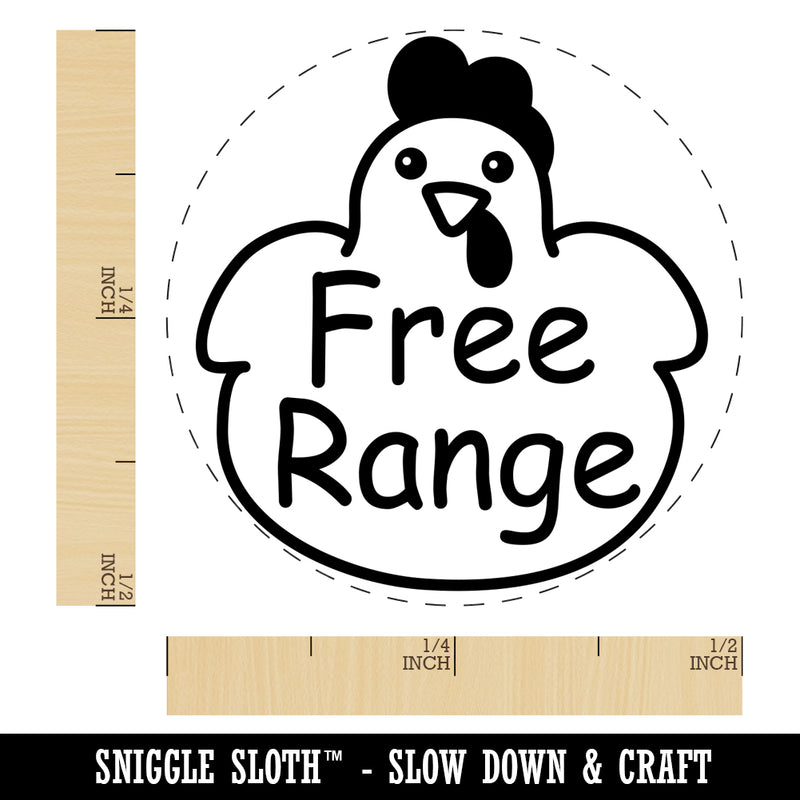 Free Range in Fat Chicken Chicken Egg Rubber Stamp