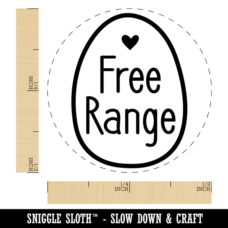 Free Range Heart in Egg Chicken Egg Rubber Stamp