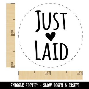 Just Laid with Heart Chicken Egg Rubber Stamp