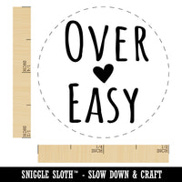 Over Easy with Heart Chicken Egg Rubber Stamp