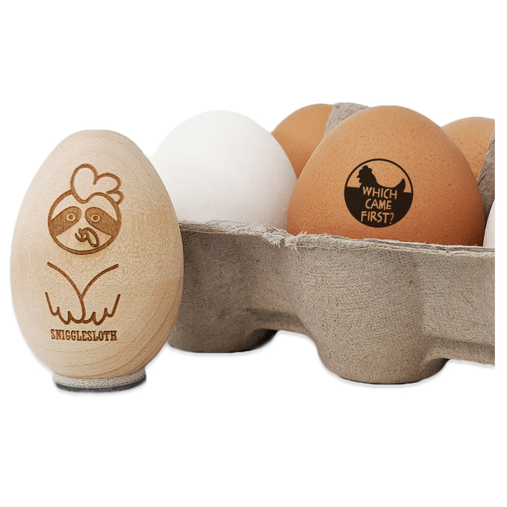 Which Came First with Chicken Chicken Egg Rubber Stamp