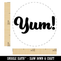 Yum Script Chicken Egg Rubber Stamp