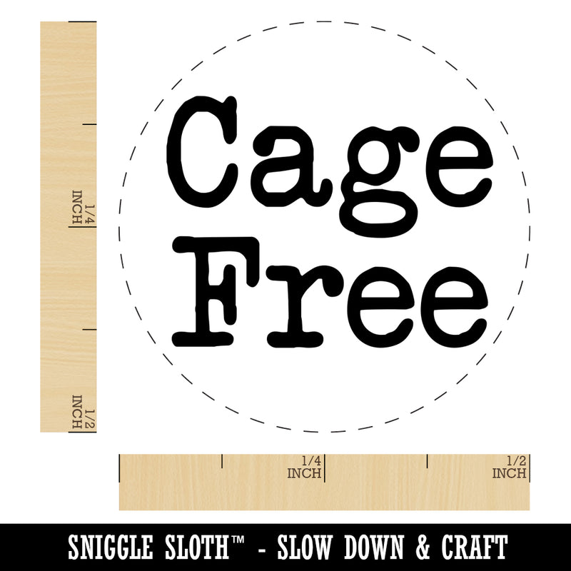 Cage Free Typewriter Chicken Egg Rubber Stamp