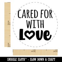 Cared for with Love Heart Chicken Egg Rubber Stamp