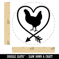 Chicken in Arrow Heart Chicken Egg Rubber Stamp