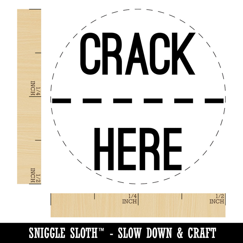 Crack Here Chicken Egg Rubber Stamp