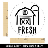 Farm Fresh Barn Chicken Egg Rubber Stamp