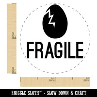 Fragile Egg Cracked Broken Chicken Egg Rubber Stamp