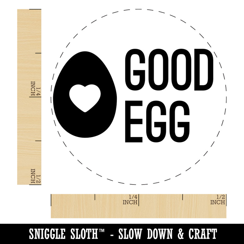 Good Egg With Heart Chicken Egg Rubber Stamp