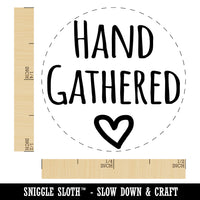 Hand Gathered with Heart Chicken Egg Rubber Stamp