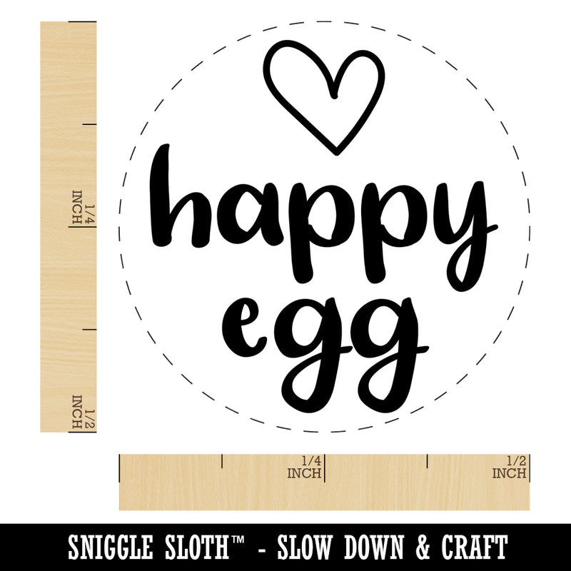 Happy Egg with Heart Chicken Egg Rubber Stamp