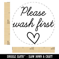 Please Wash First Chicken Egg Rubber Stamp