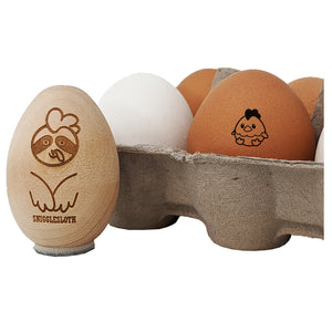 Cute Sitting Chicken Chicken Egg Rubber Stamp