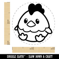 Cute Sitting Chicken Chicken Egg Rubber Stamp