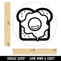 Delicious Eggs on Toast Bread Chicken Egg Rubber Stamp