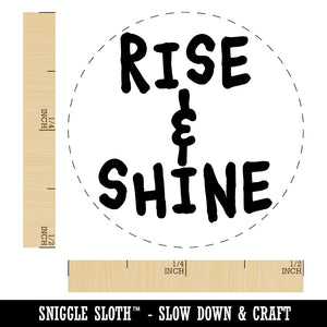 Rise and Shine Wake Up Morning Fun Text Chicken Egg Rubber Stamp