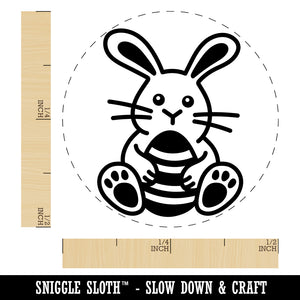 Easter Bunny with Egg Chicken Egg Rubber Stamp