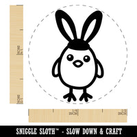 Easter Chick with Bunny Ears Chicken Egg Rubber Stamp