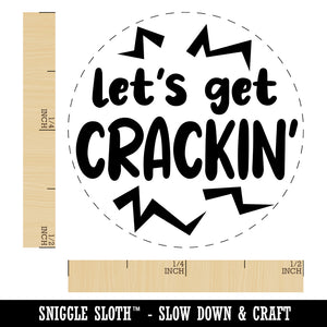 Let's Get Crackin' Cracking Chicken Egg Rubber Stamp