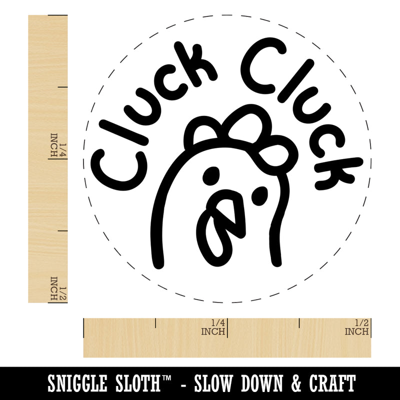 Cluck Cluck Chicken Tilting Head Chicken Egg Rubber Stamp