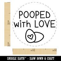 Pooped with Love Chicken Egg Rubber Stamp