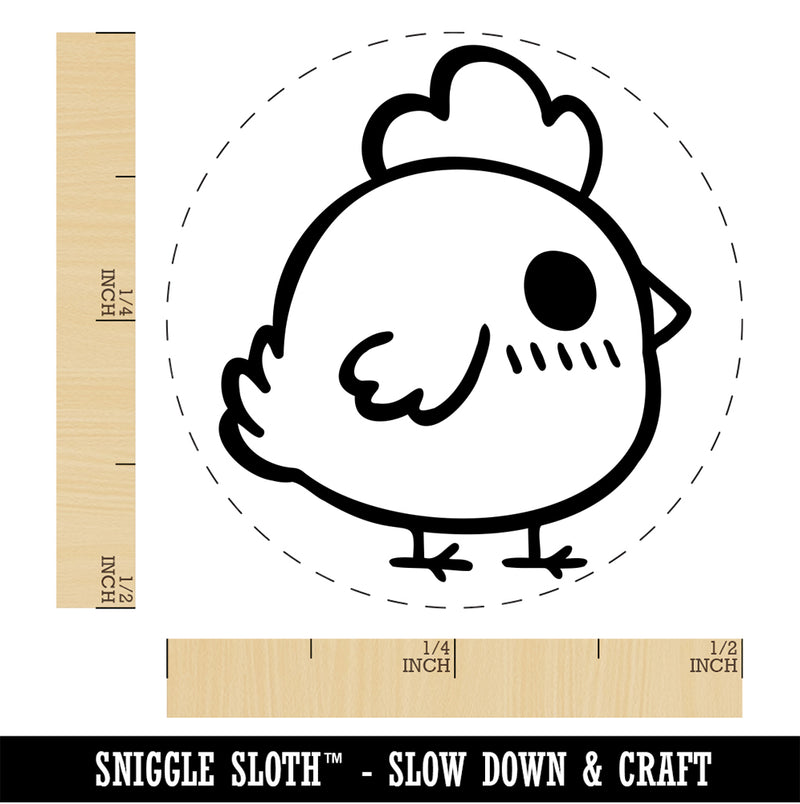 Cute Kawaii Blushing Chicken Chicken Egg Rubber Stamp